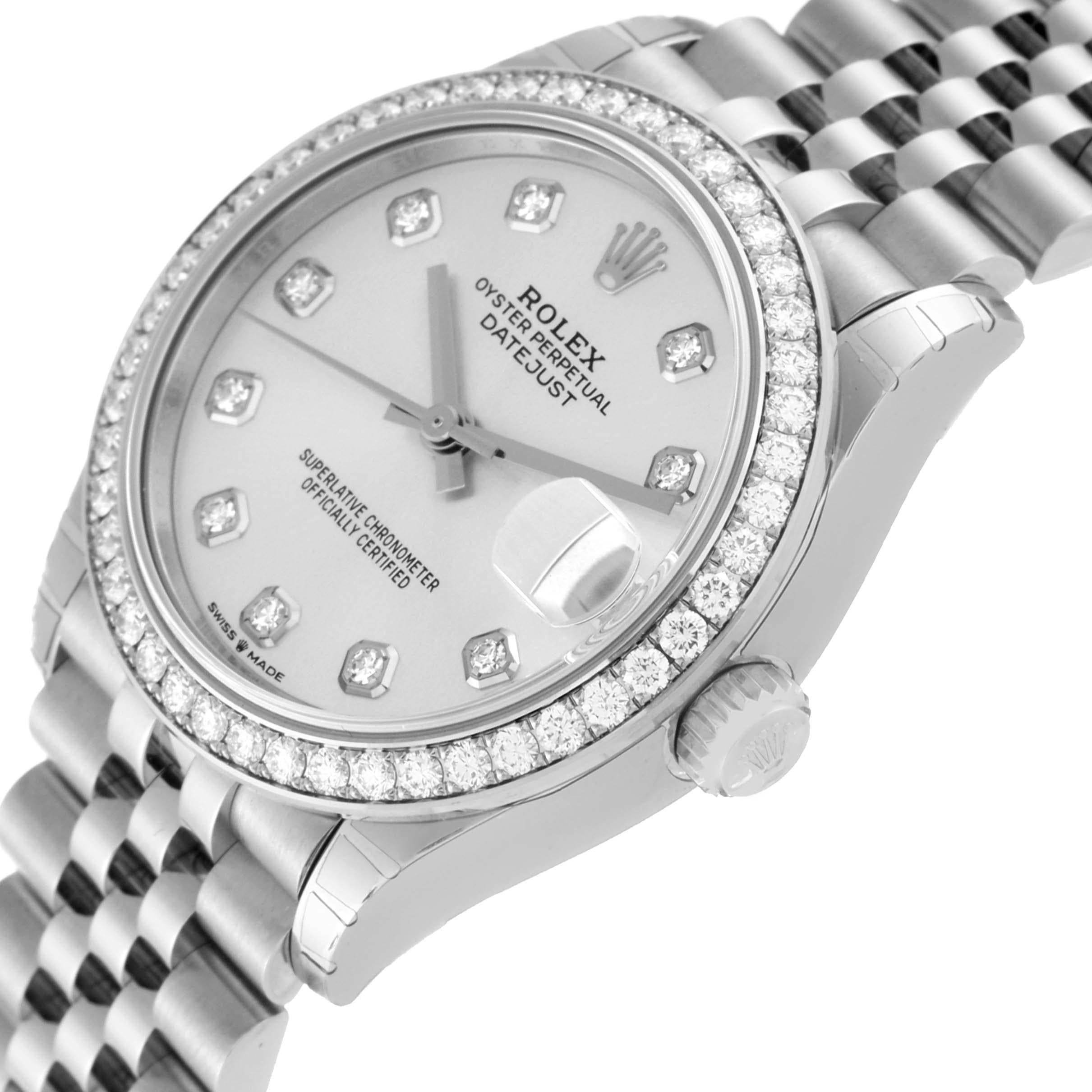 Rolex Datejust 31 Steel White Gold Diamond Ladies Watch 278384 Unworn 2