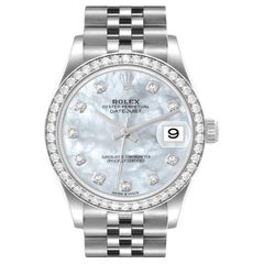 Rolex Datejust 31 Steel White Gold Mother Of Pearl Diamond Ladies Watch 278384 