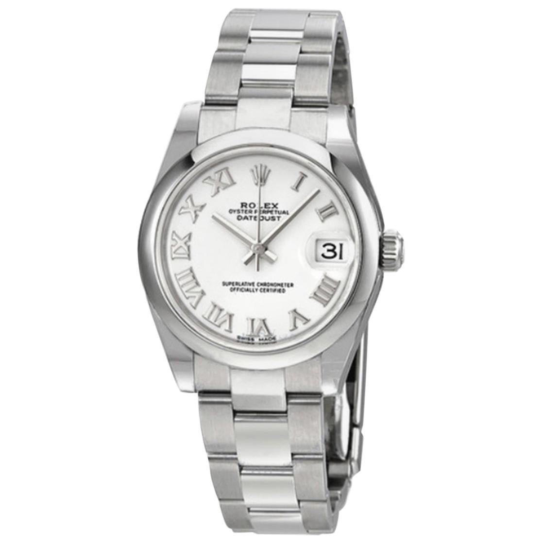 Rolex Datejust 31 Steel White Roman Numerals Dial Automatic Midsize Watch 178240