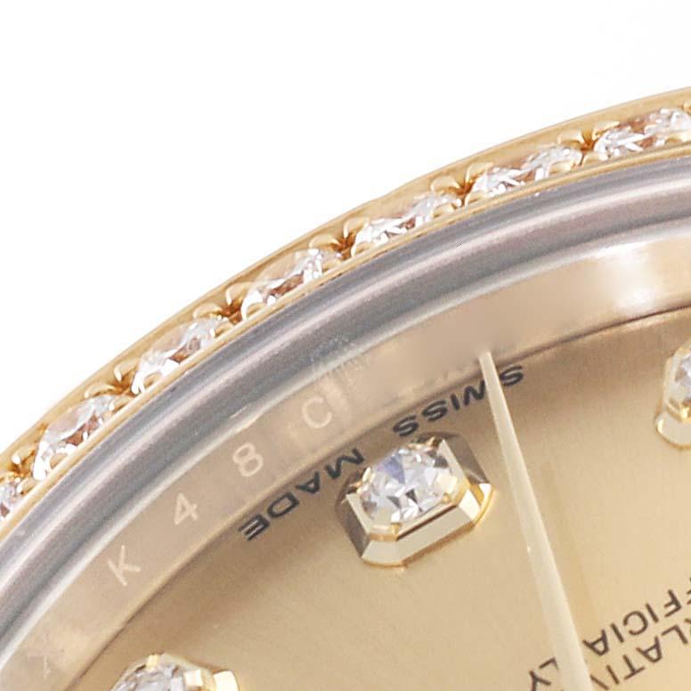 Rolex Datejust 31 Steel Yellow Gold Diamond Ladies Watch 178383 Box Card In Excellent Condition In Atlanta, GA
