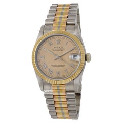 Vintage Rolex Datejust 31 Tridor 18K Yellow, White, and Rose Gold