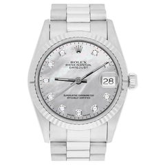 Rolex Datejust 31 White Gold Grey Mother of Pearl Dial Ladies Watch 68279