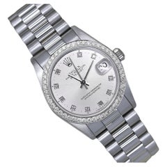 Rolex Datejust 31 White Gold Silver Diamond Dial Ladies Watch Presidential Band