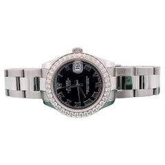 Rolex Datejust 31mm 1.62ct Diamond Bezel/Black Roman 178240 Watch Box Papers