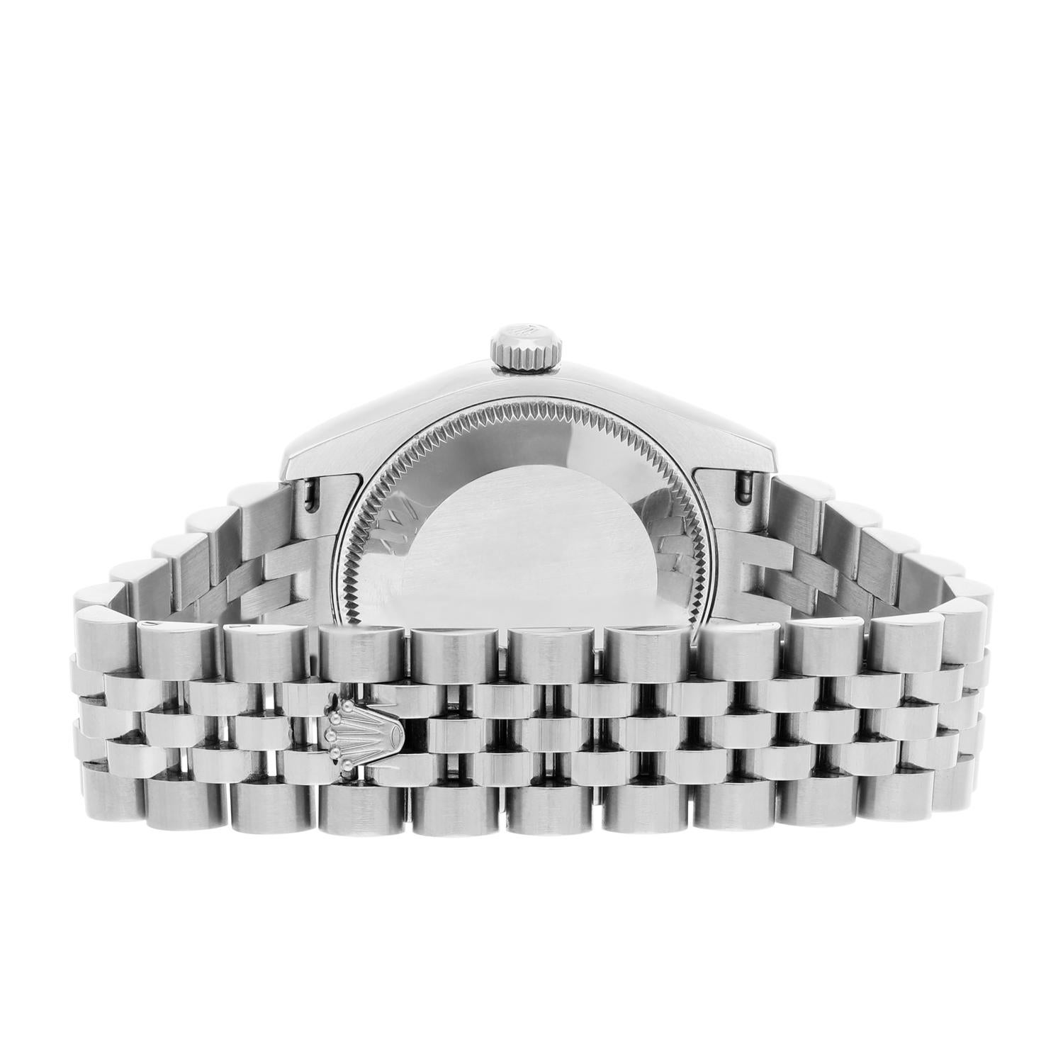 Rolex Montre Datejust 31 mm 178274 avec logo argenté et cadran diamanté en vente 3