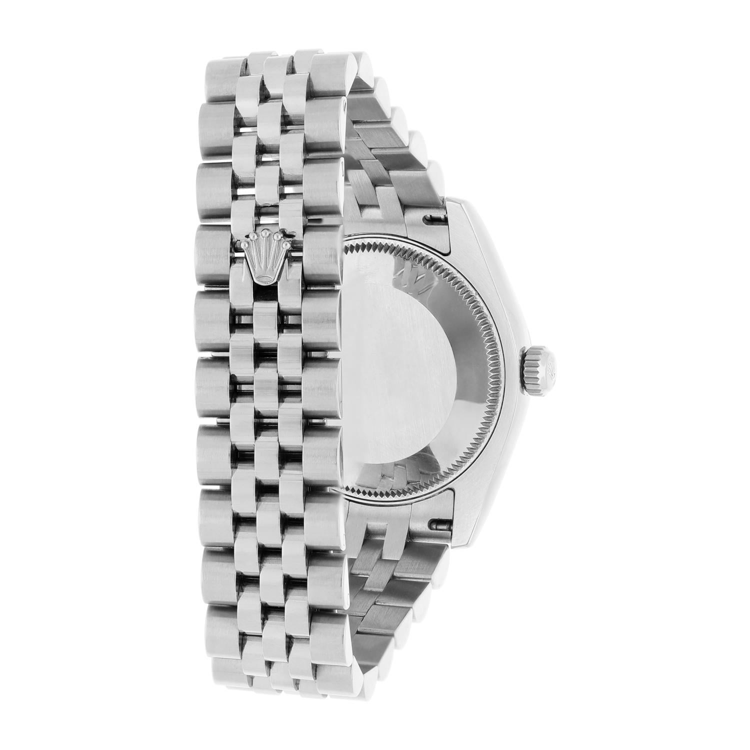 Rolex Montre Datejust 31 mm 178274 avec logo argenté et cadran diamanté en vente 4
