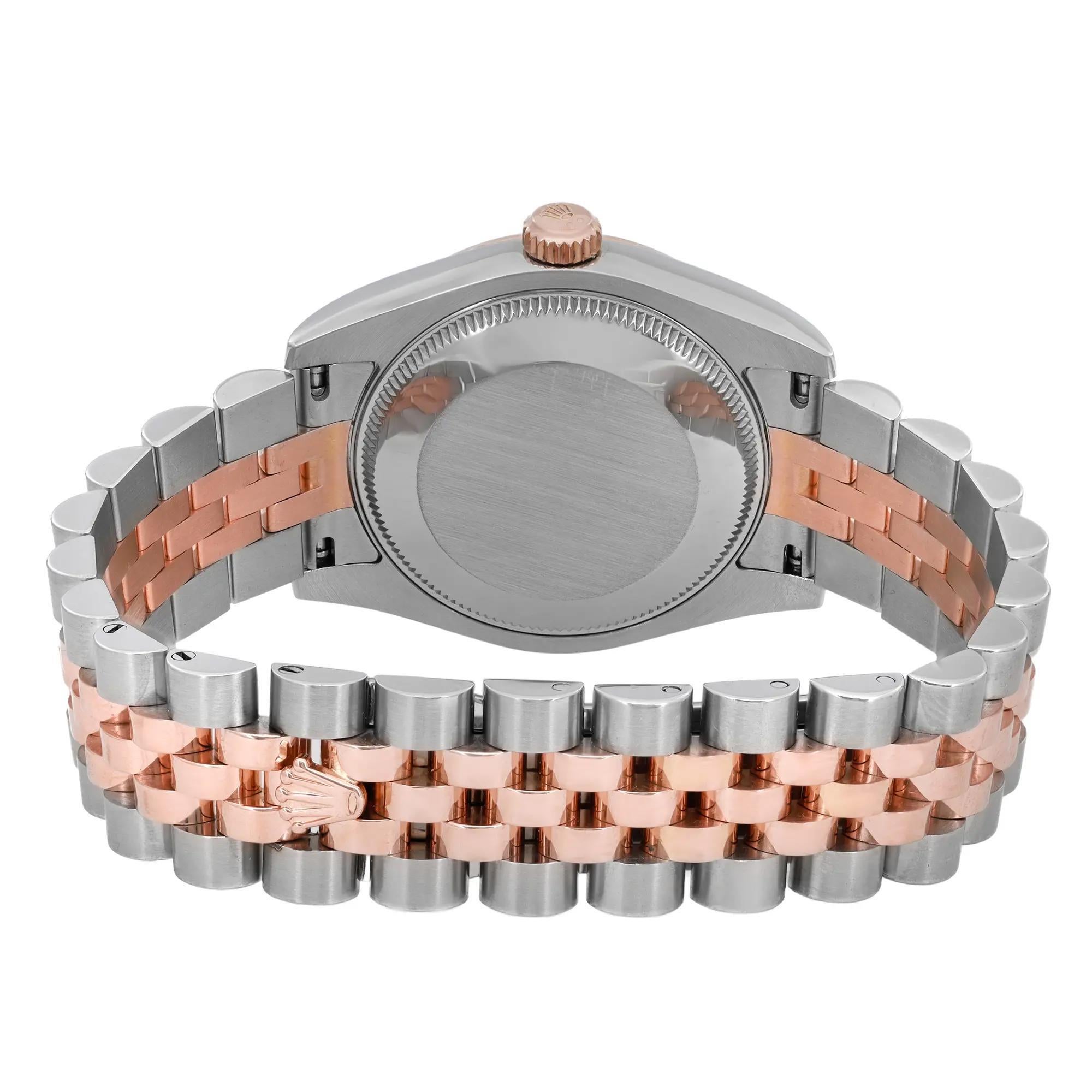 Rolex Datejust 31MM 18K Rose Gold Steel Jubilee Diamond Dial Orologio da donna 178271 in vendita 1