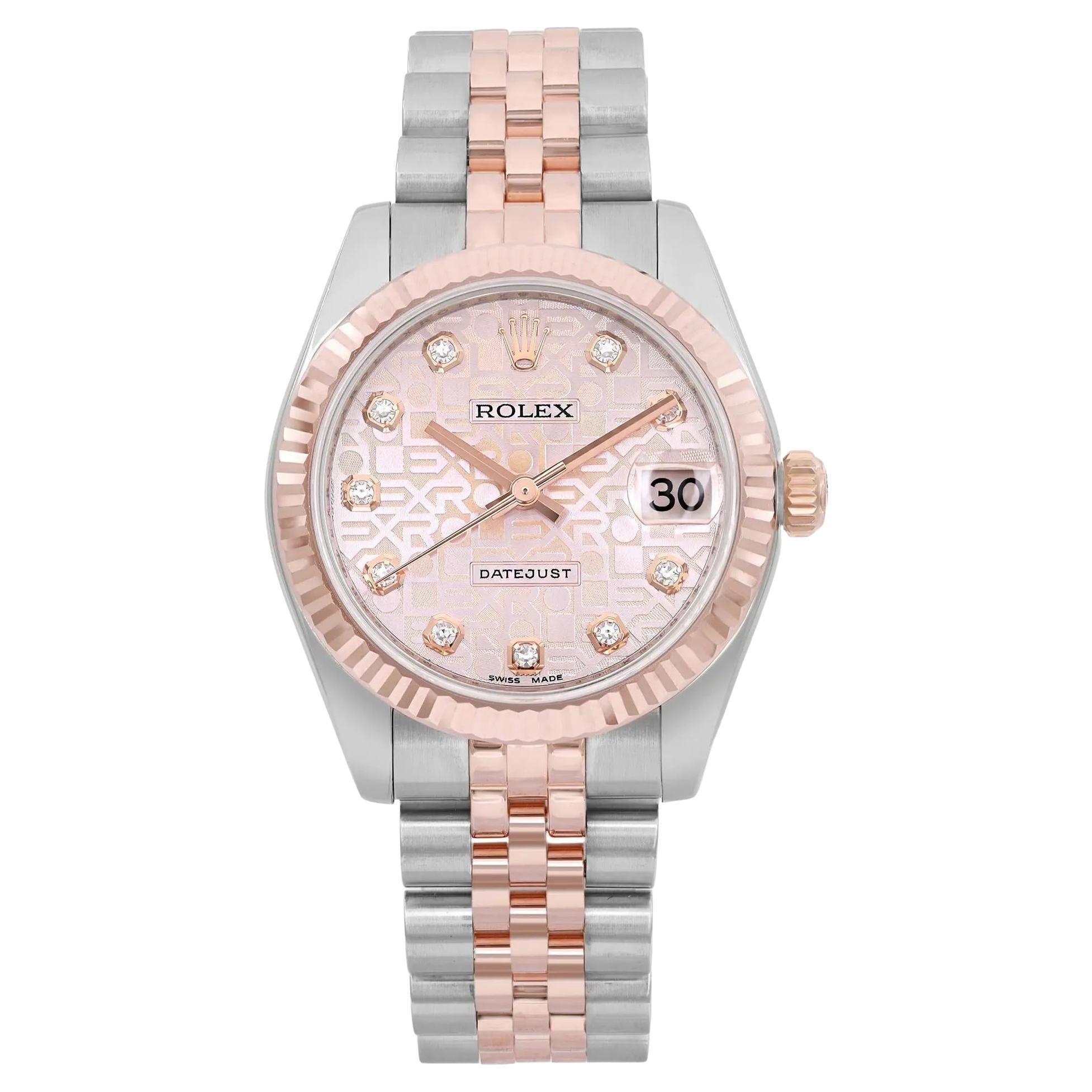 Rolex Datejust 31MM 18K Roségold Stahl Jubiläums-Diamant-Zifferblatt Damenuhr 178271