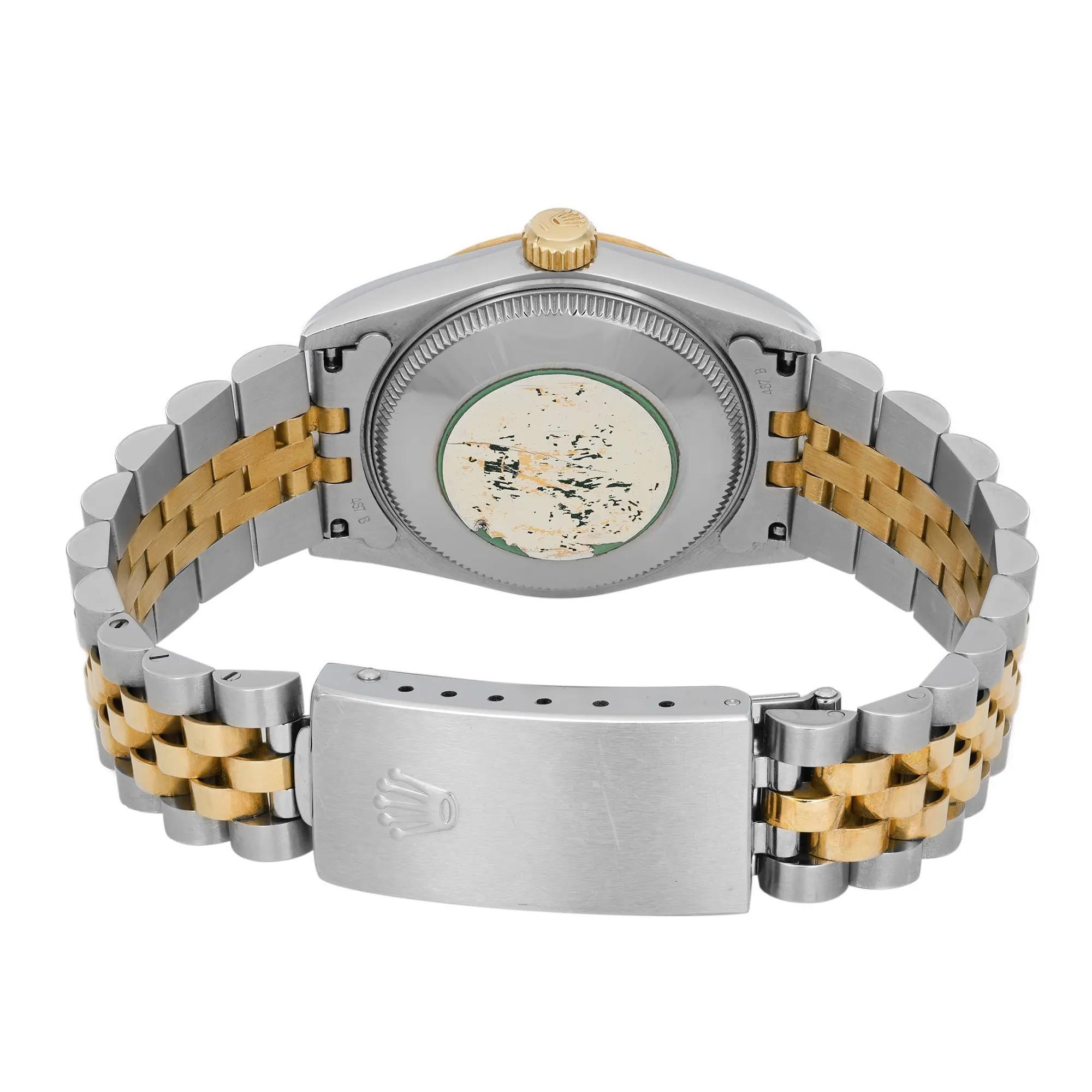 Rolex Datejust 31mm 18K Gelbgold Stahlgraue Jubiläums-Diamant-Zifferblattuhr 68273 im Angebot 1