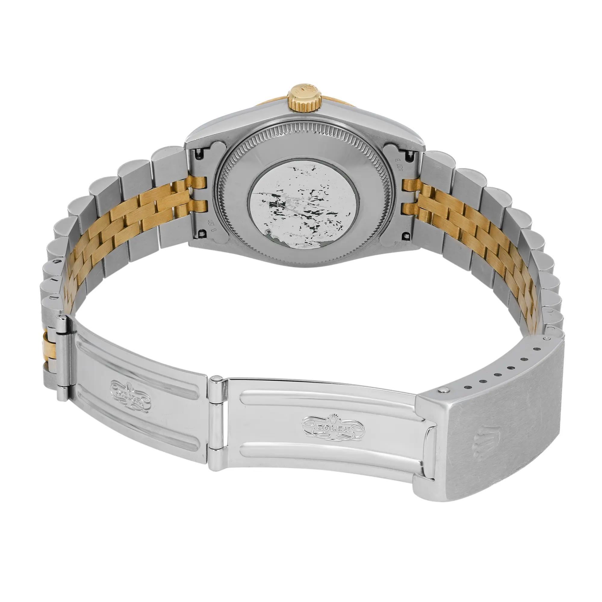 Rolex Datejust 31mm 18K Gelbgold Stahlgraue Jubiläums-Diamant-Zifferblattuhr 68273 im Angebot 2