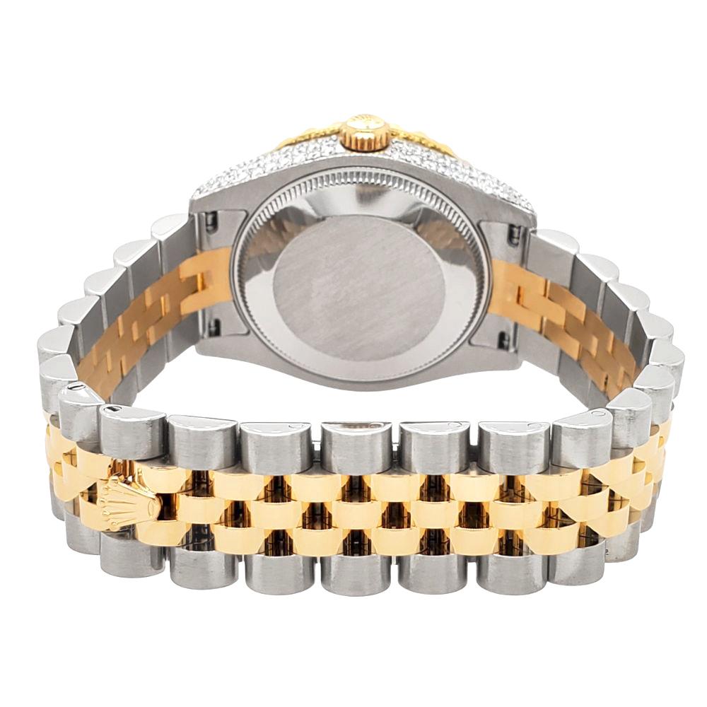 Rolex Datejust 31mm 2-farbige 178273 Champagner-Armbanduhr mit 4.4 Karat Diamant-Lünette/Armbanduhr im Zustand „Hervorragend“ im Angebot in New York, NY