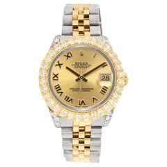 Used Rolex Datejust 31mm 2-Tone 178273 Champagne Roman 4.4ct Diamond Bezel/Case Watch