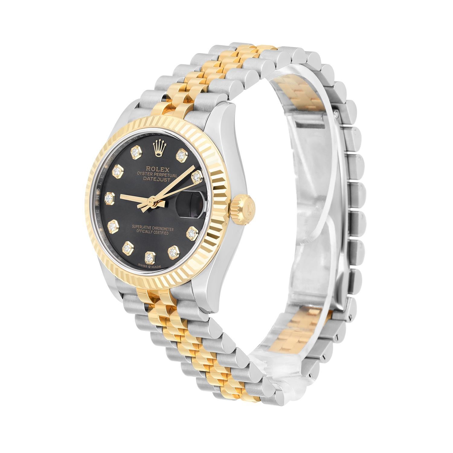 Women's Rolex Datejust 31mm 278273 Two Tone Ladies Watch Grey Diamond Dial Complete For Sale