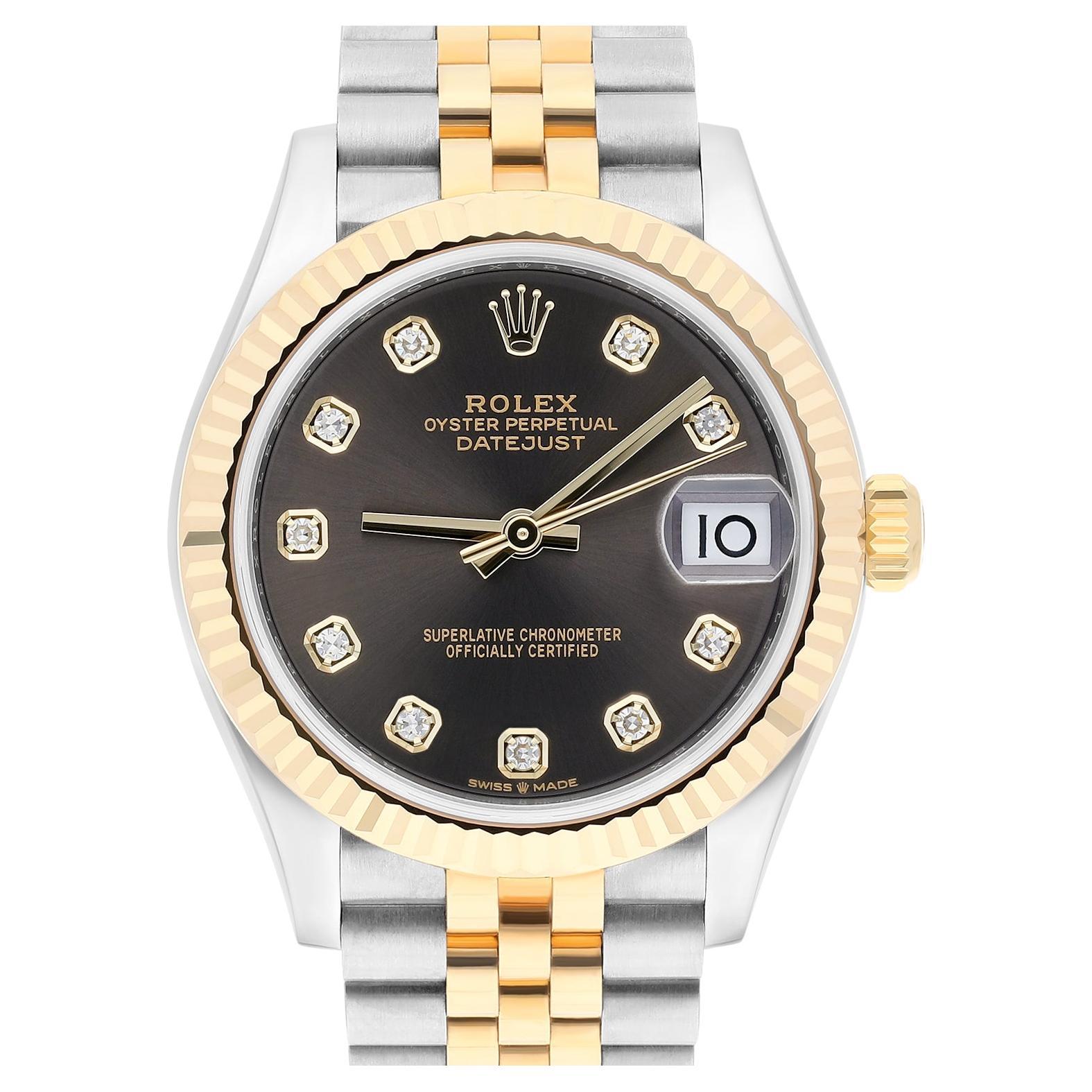 Rolex Datejust 31mm 278273 Two Tone Ladies Watch Grey Diamond Dial Complete For Sale