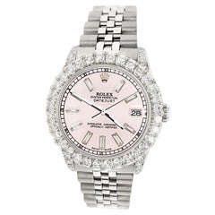 Rolex Datejust 31mm 2.95ct Diamond Bezel/Lugs/Orchid Pink Baguette Dial Watch