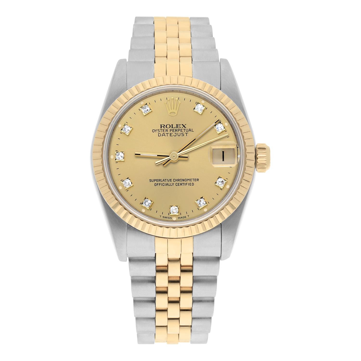 This watch has been professionally polished, serviced and is in excellent overall condition. There are absolutely no visible scratches or blemishes. Authenticity guaranteed! The watch is covered by our in-house 1 year mechanical warranty and comes