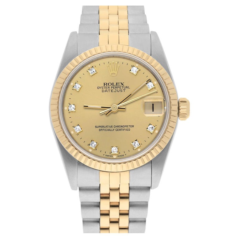 Rolex Datejust 31mm 68273 Champagne Stainless Steel/Yellow Gold Watch Circa 1995