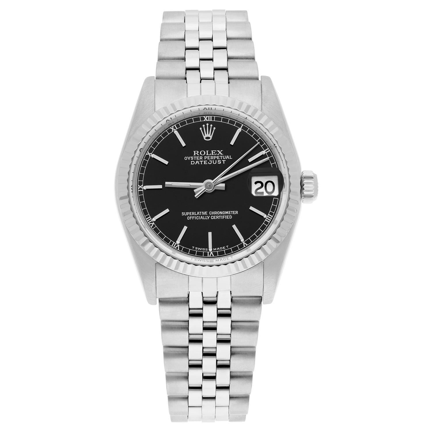 This watch has been professionally polished, serviced and is in excellent overall condition. There are absolutely no visible scratches or blemishes. It is a genuine Rolex which has been inspected to verify authenticity.

Sale comes with a jewelry