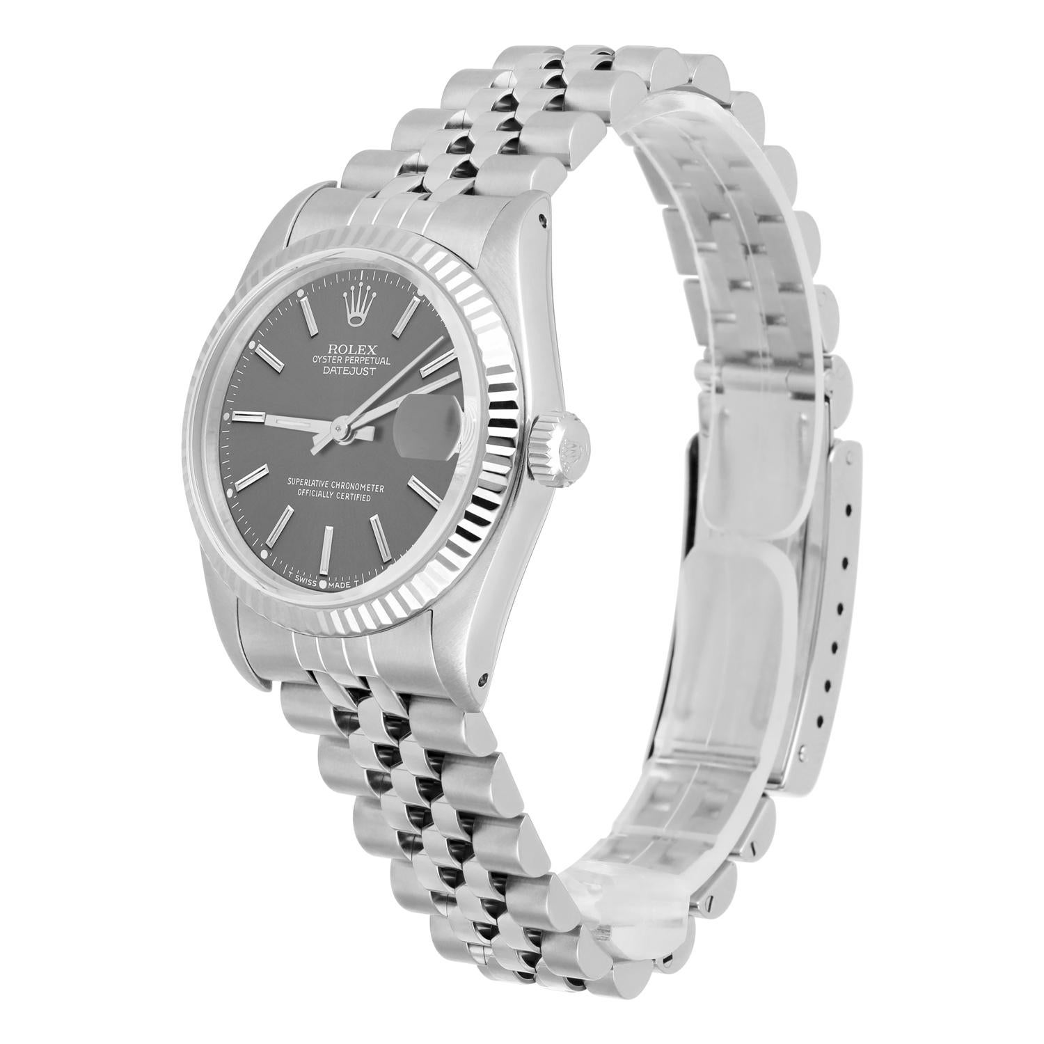 Women's Rolex Datejust 31mm 68274  Grey Dial Stainless Steel Ladies Watch Circa 1984 For Sale