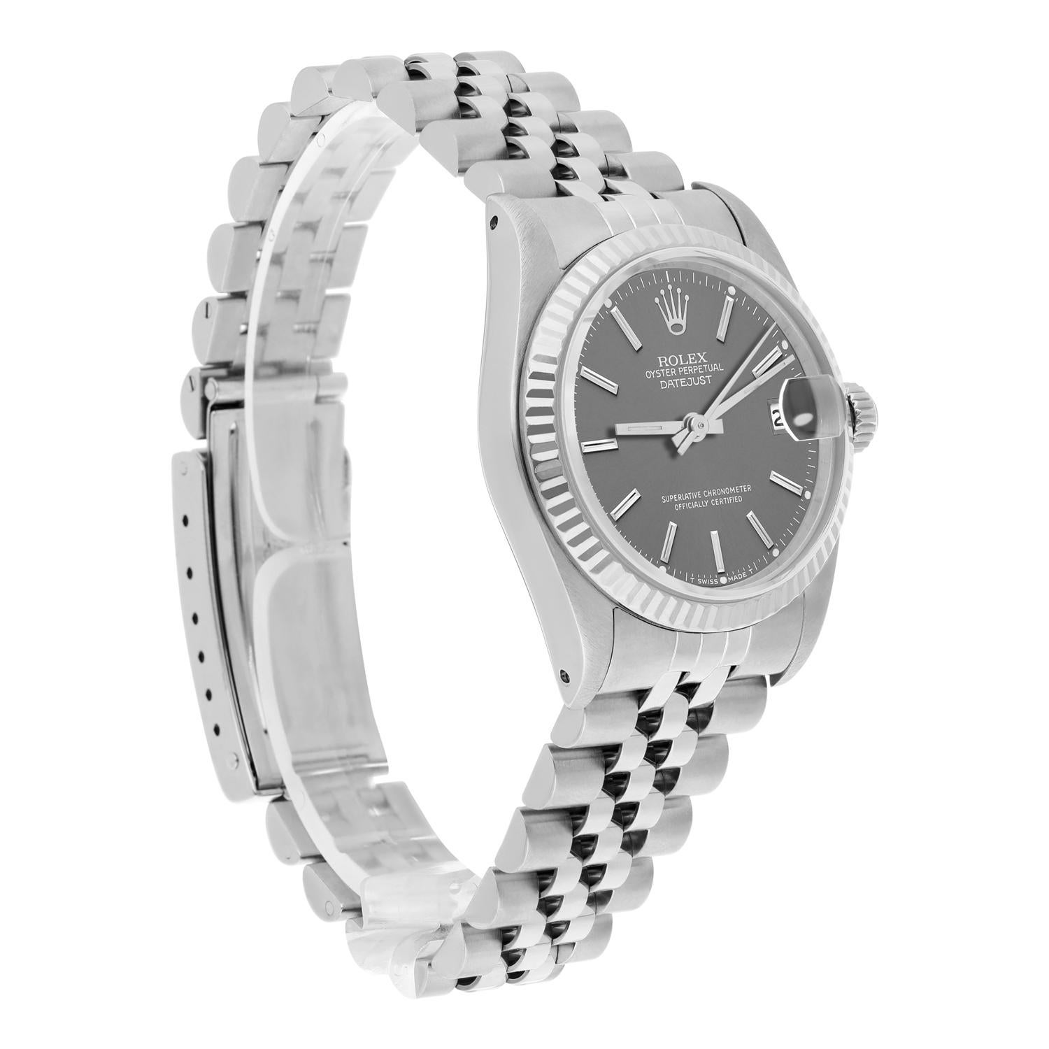Rolex Datejust 31mm 68274  Grey Dial Stainless Steel Ladies Watch Circa 1984 For Sale 2