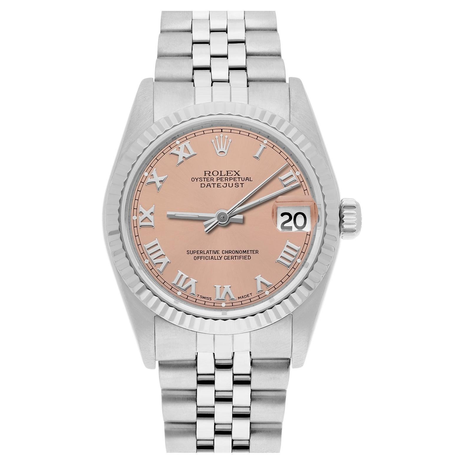 Montre Rolex Datejust 31mm 68274 Salmon Roman Dial Stainless Steel Circa 1987