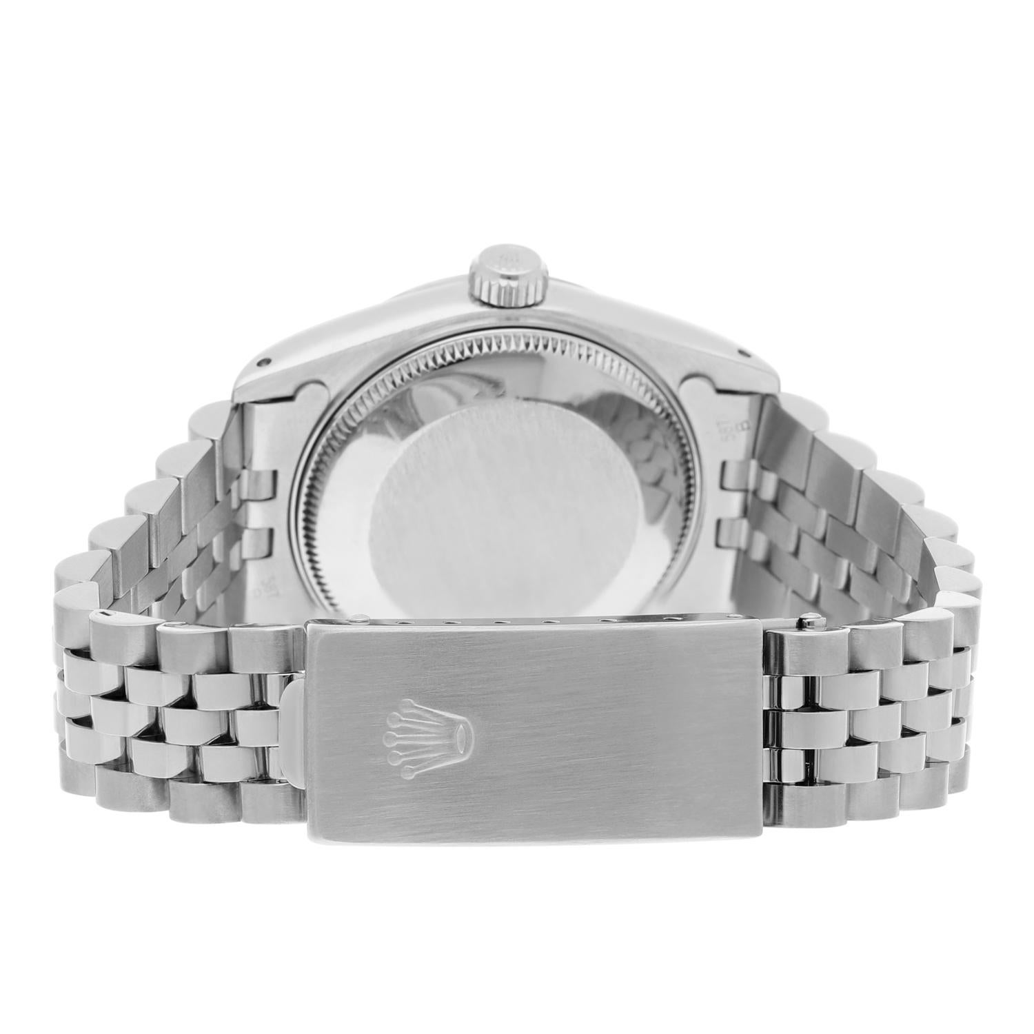 Rolex Datejust 31mm 68274 Silver Index Dial Steel Watch W/G Bezel Circa 1988 For Sale 4