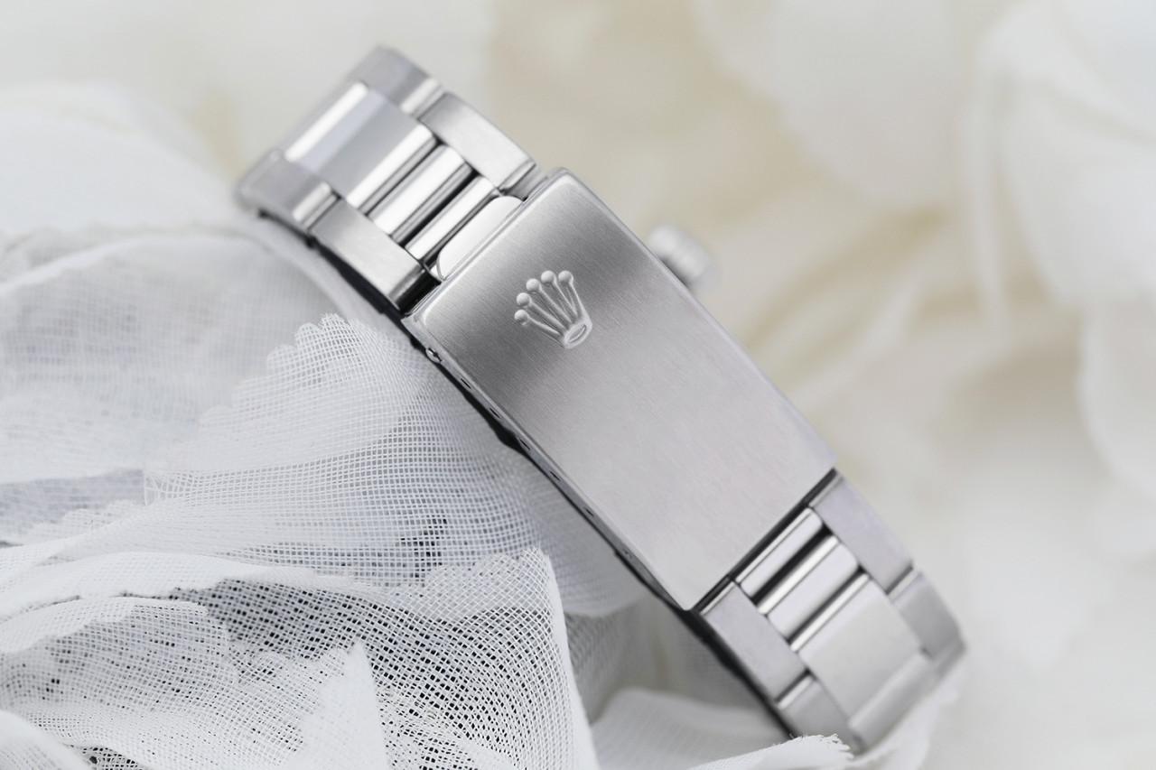 Taille ronde Rolex Montre Datejust en acier avec cadran romain bleu 31 mm et lunette en diamants en vente
