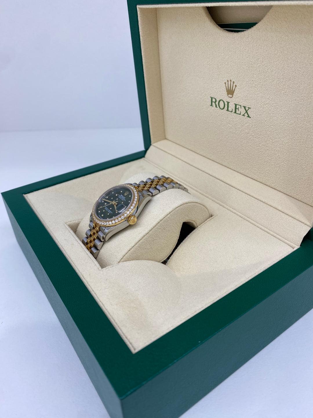 Women's or Men's Rolex Datejust 31mm Diamond Bezel Green Dial