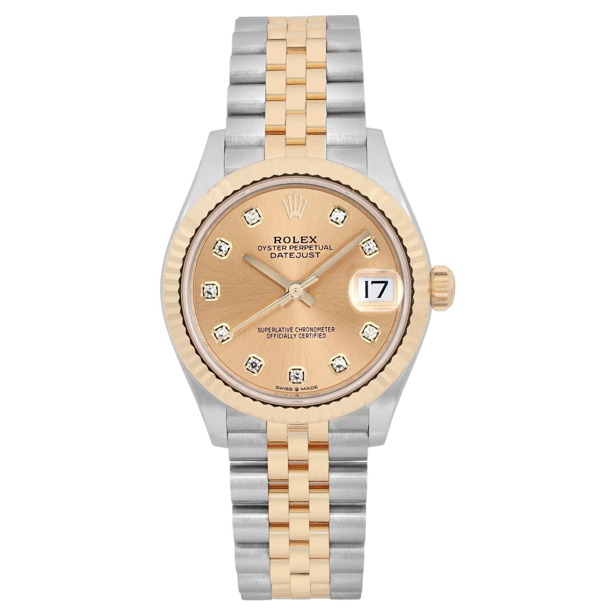 Rolex Montre Datejust 31mm avec cadran champagne et cadran pour femmes 278273 en vente