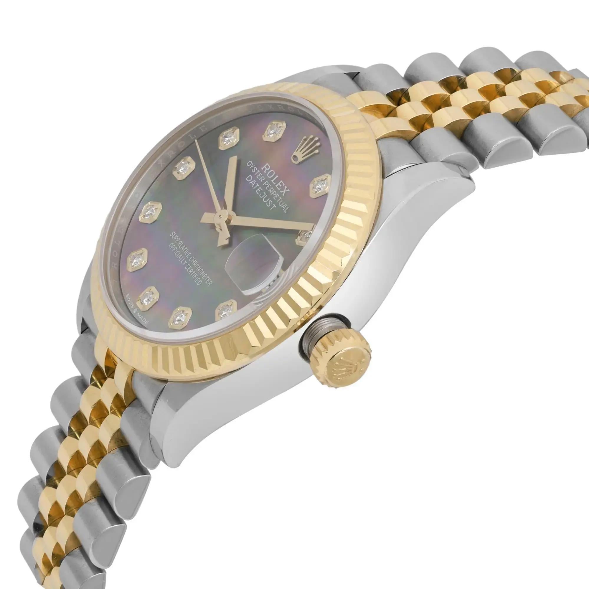 Rolex Datejust 31mm Diamant Grau MOP Zifferblatt Damen- Jubiläumsuhr 278273 im Zustand „Neu“ im Angebot in New York, NY
