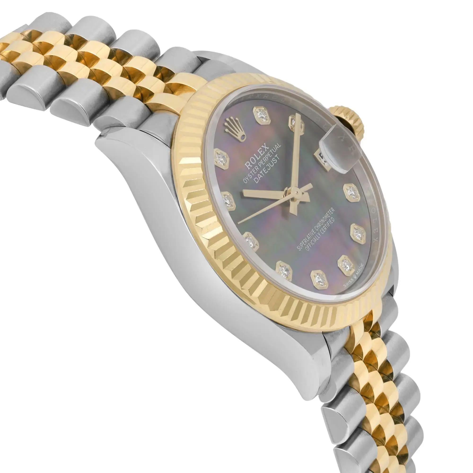 Rolex Datejust 31mm Diamant Grau MOP Zifferblatt Damen- Jubiläumsuhr 278273 im Angebot 1