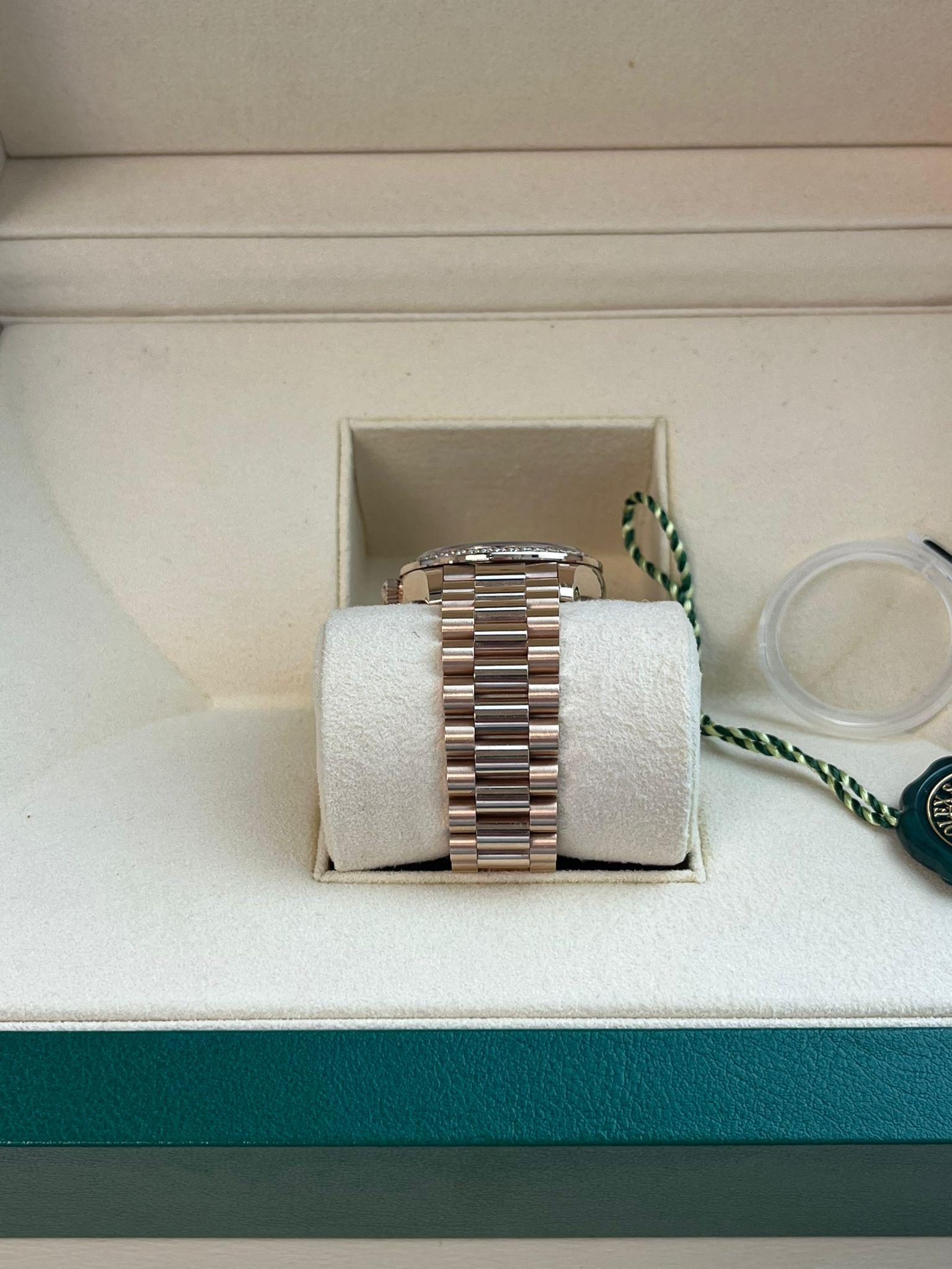 Rolex Datejust 31mm Everose Gold Diamond Dial Bezel President Bracelet 278285RBR For Sale 14