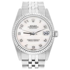 Used Rolex Datejust 31mm Factory White Mother of Pearl Dial 78274 Jubilee Band 1999