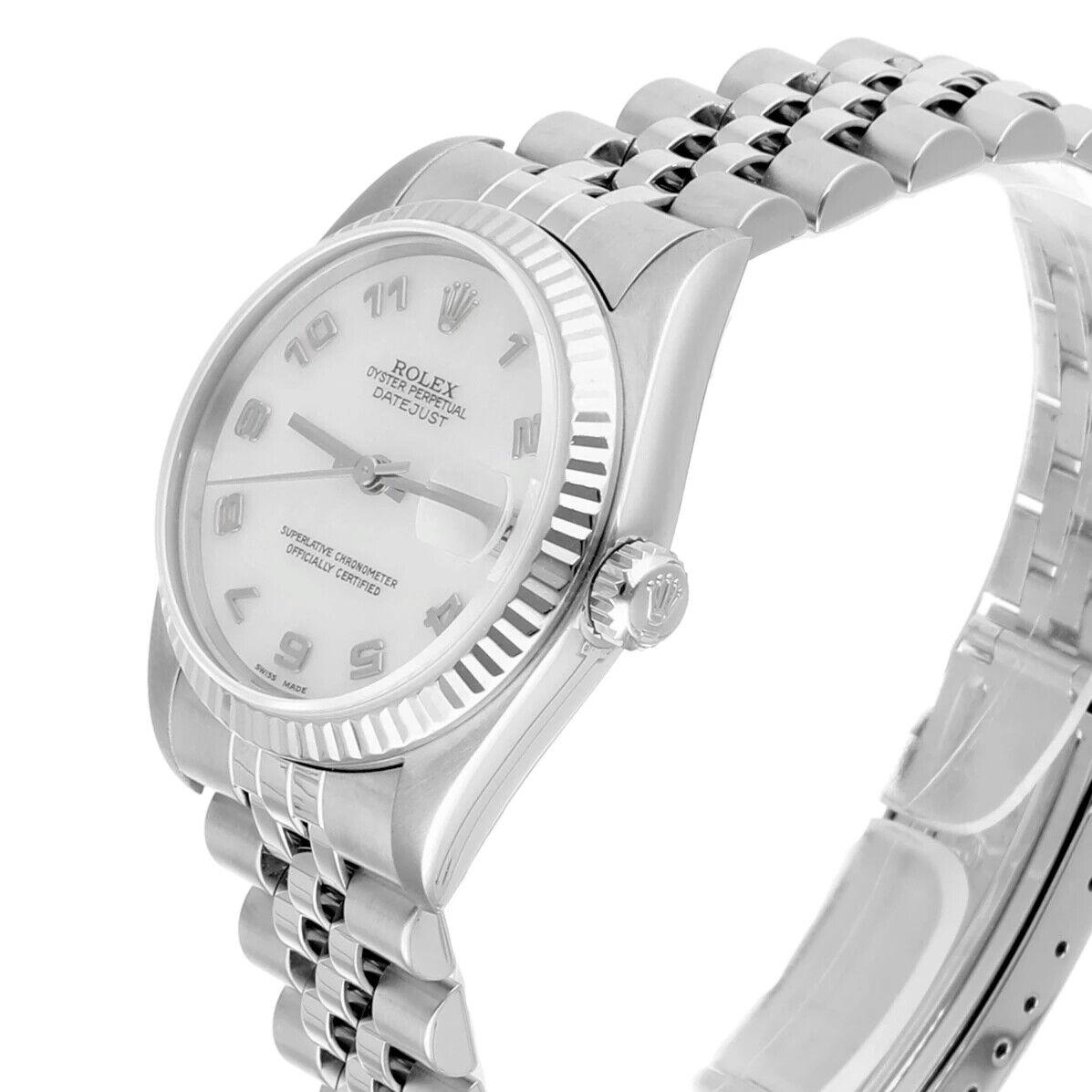 Rolex Datejust 31mm Factory White Mother of Pearl Dial 78274 Jubilee Band In Excellent Condition In New York, NY