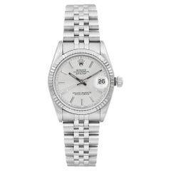 Rolex Datejust 31mm Midsize 18K White Gold Steel Silver Dial Watch 68274