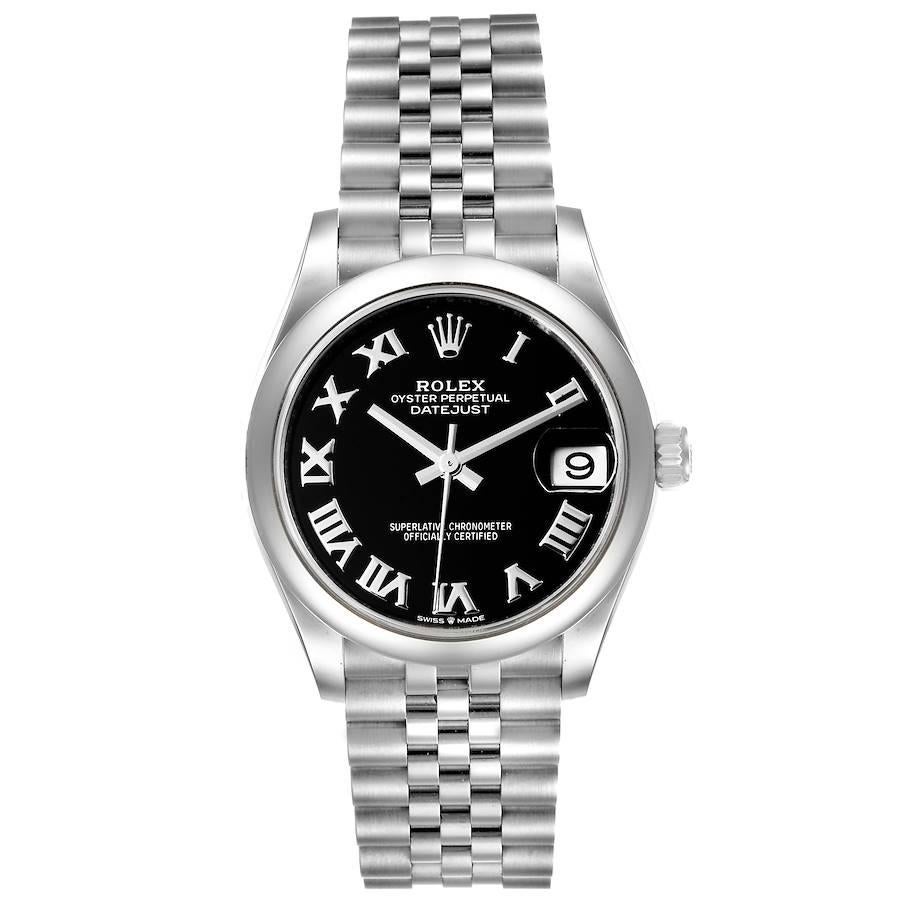 Rolex Datejust 31mm Midsize Black Dial Steel Ladies Watch 278240 Unworn. Officially certified chronometer self-winding movement. Stainless steel oyster case 31.0 mm in diameter. Rolex logo on a crown. Stainless steel smooth bezel. Scratch resistant