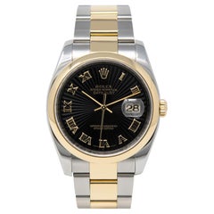 Rolex Datejust Midsize Sunbeam Black Dial Rose Gold Oyster Watch 178241