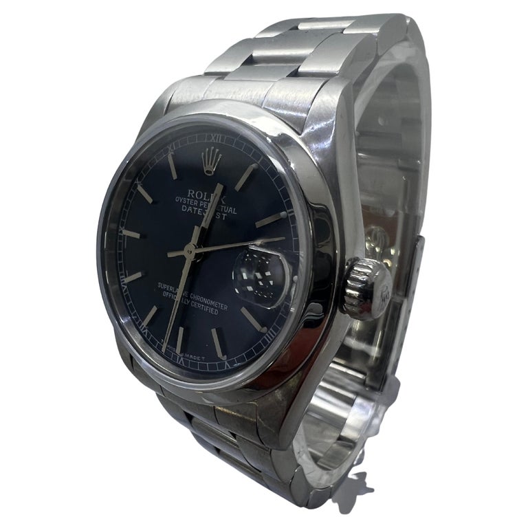 Rolex Datejust Oyster Blue Dial Unisex Watch For Sale at 1stDibs
