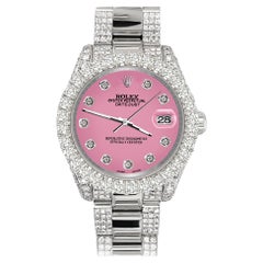 Rolex Datejust Pave 7.2 Carat Iced Diamond Hot Pink Watch 178240