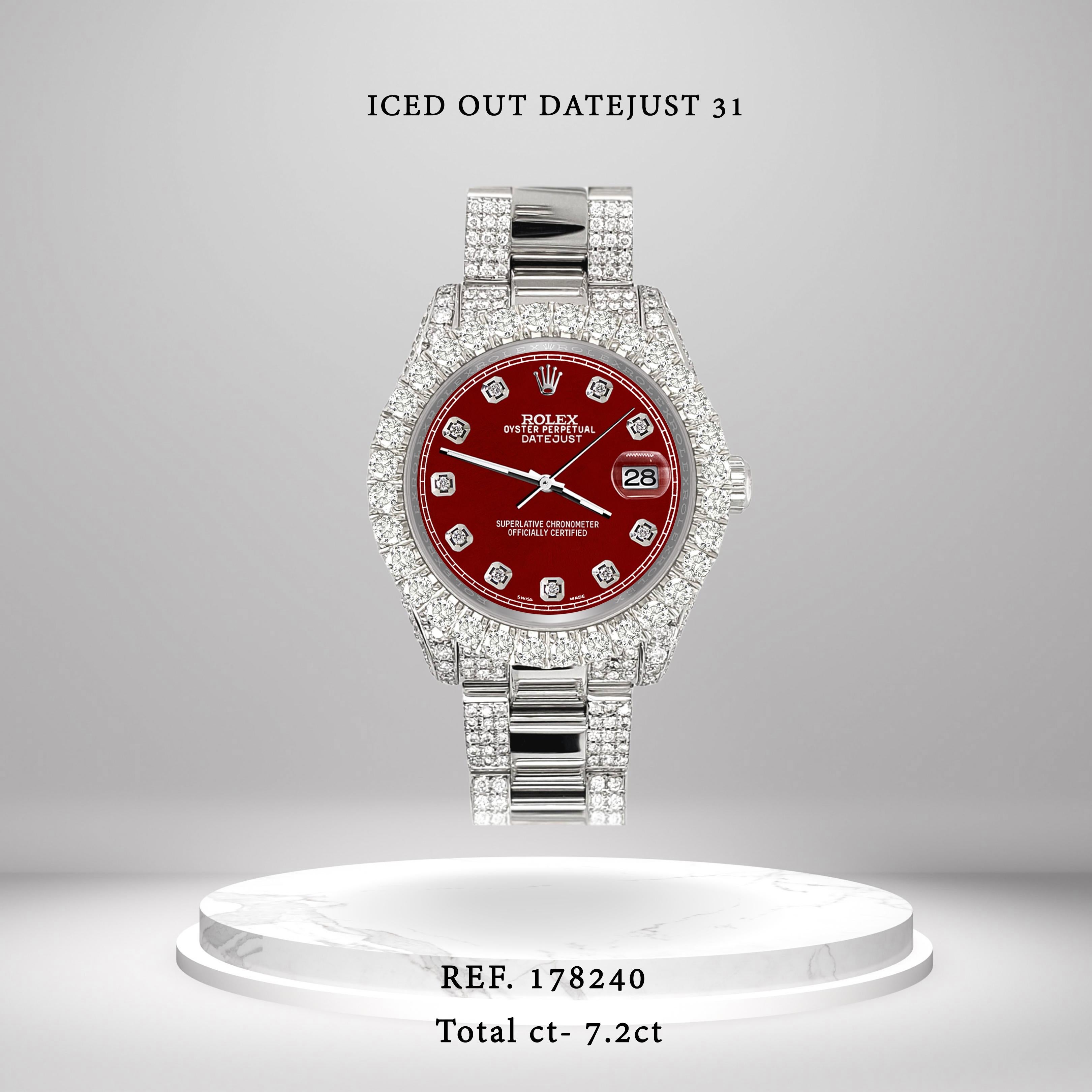 Rolex iced out red face on sale