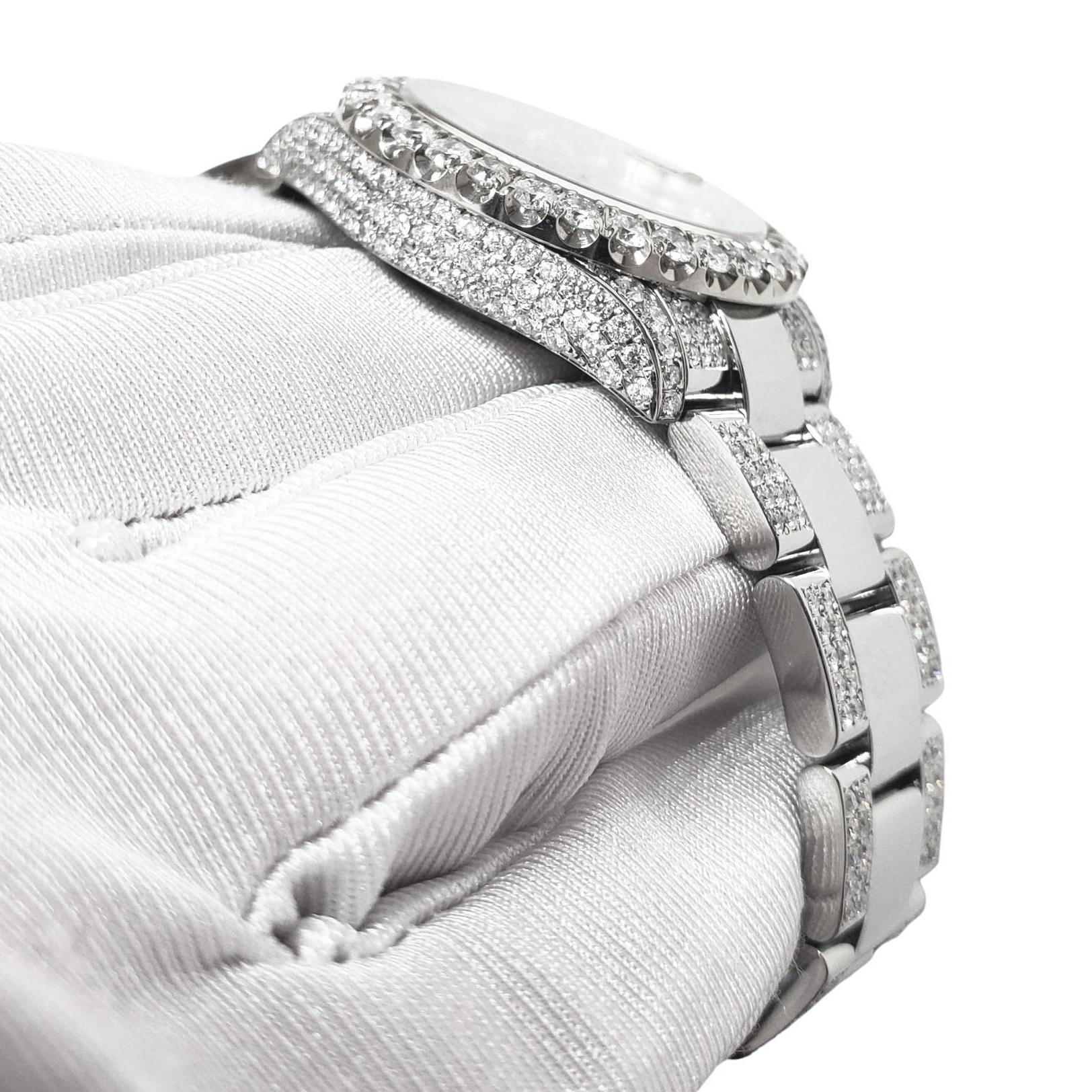 Rolex Datejust 31mm Pave 7.2ct geschliffene Diamant Maroon Vignette Trainingsuhr 178240 im Zustand „Hervorragend“ im Angebot in New York, NY