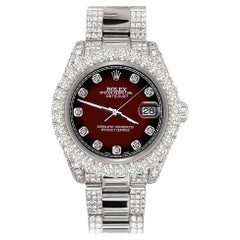 Rolex Datejust 31mm Pave 7.2ct geschliffene Diamant Maroon Vignette Trainingsuhr 178240