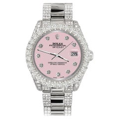 Rolex Datejust Pave 7.2ct Iced Diamond Orchid Pink Watch 178240