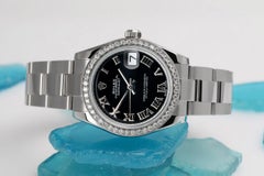 Rolex Datejust Stainless Steel Ladies with Black Roman Watch