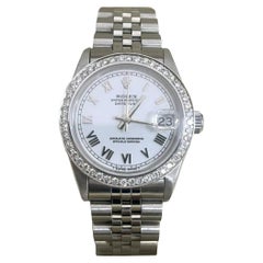 Rolex Datejust Steel Diamond Bezel Roman Dial Jubilee Bracelet Women Watch 