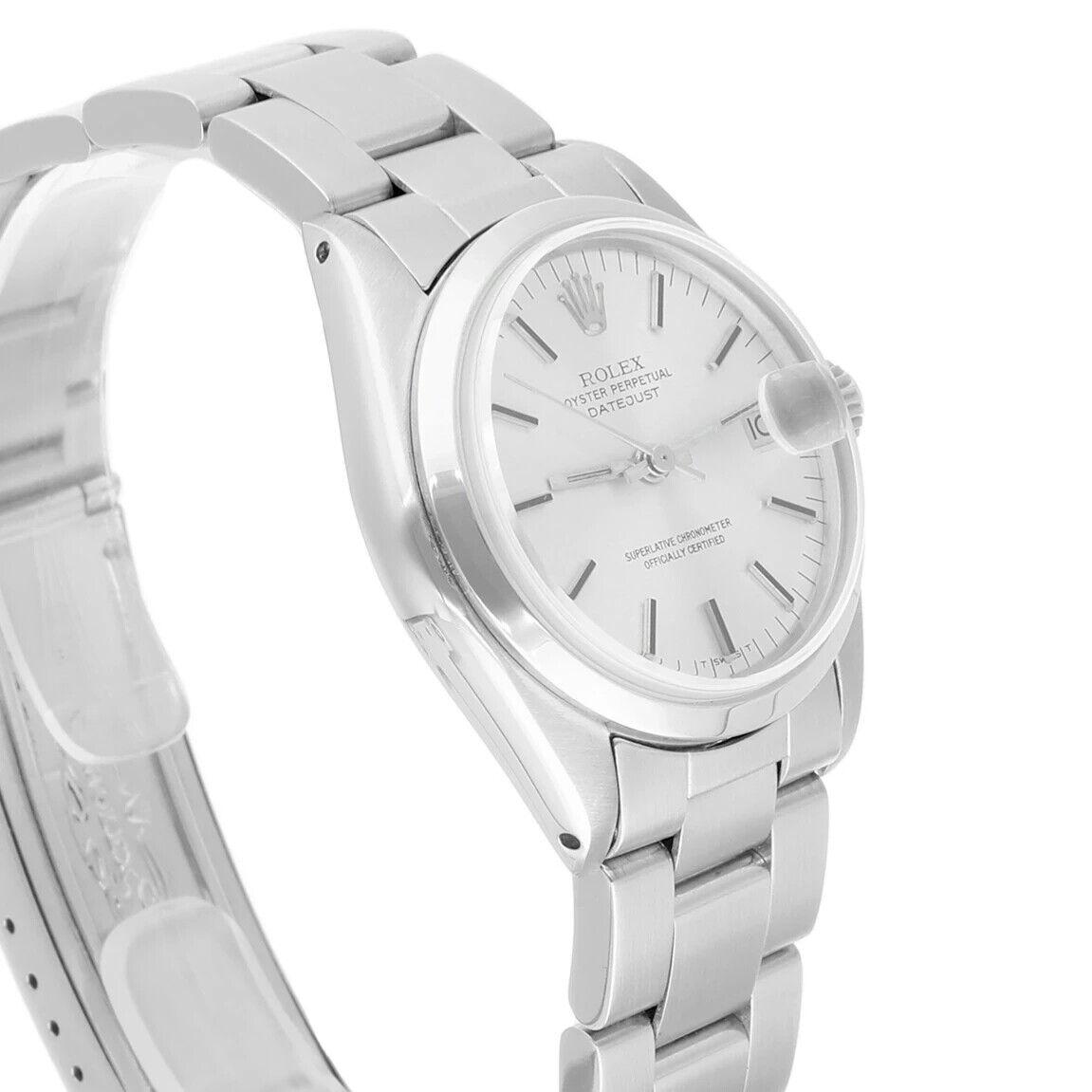 Rolex Datejust 31mm Steel Ladies Oyster Bracelet Watch 6824 Silver Dial 1