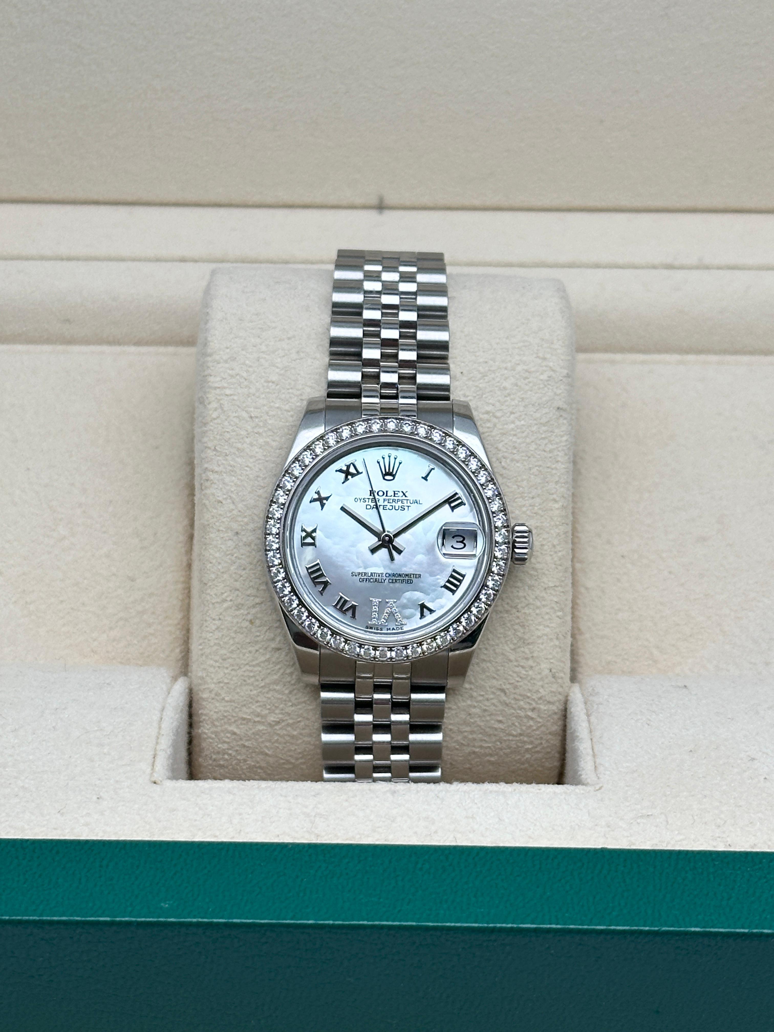 Rolex Datejust 31mm Steel MOP Diamond Roman Dial Ladies Automatic Watch 178384 3