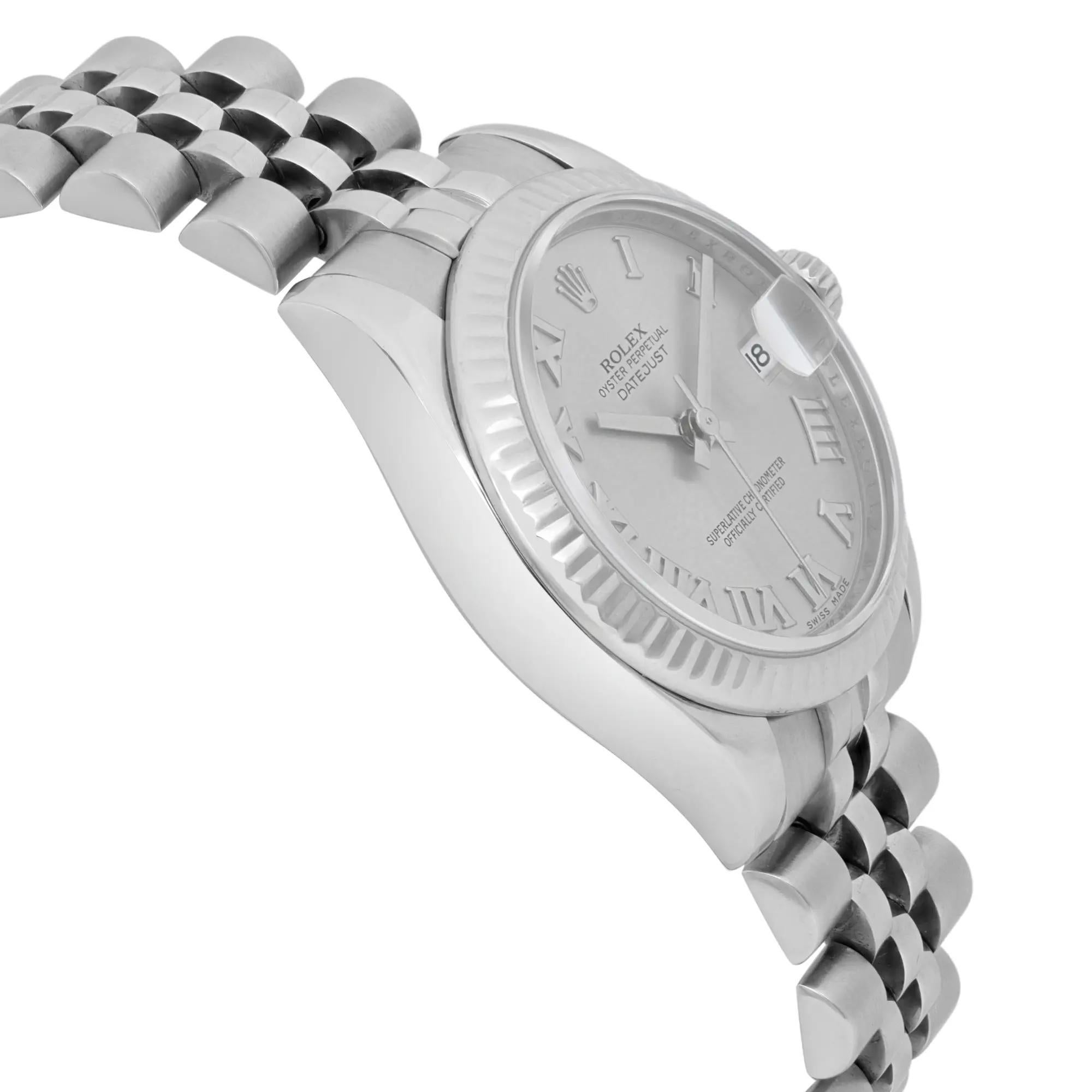 Rolex Datejust 31mm Steel Silver Roman Dial Ladies Watch 178240 Pour femmes en vente