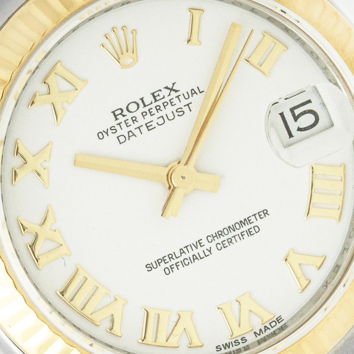 Modern Rolex Datejust 31mm Steel & Yellow Gold 178273 Roman Numerals For Sale