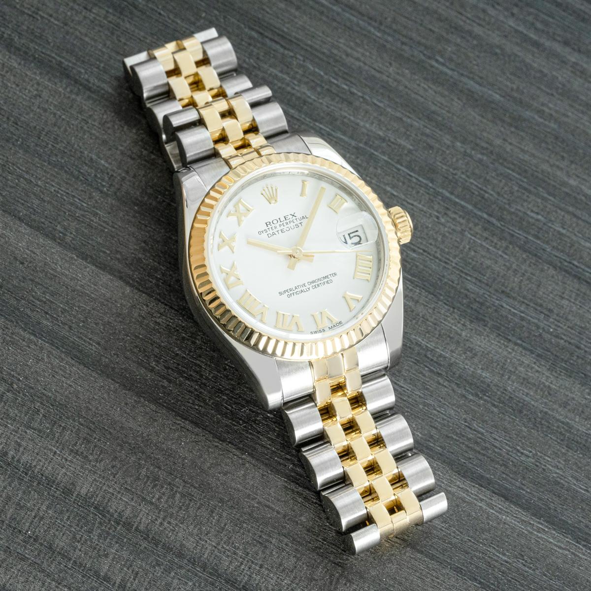 Rolex Datejust 31mm Steel & Yellow Gold 178273 Roman Numerals For Sale 3